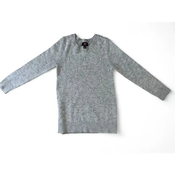 IZ Girls Sweater Dresses Red Gray Long Sleeve Knit Size Large 14 - Picture 7 of 11